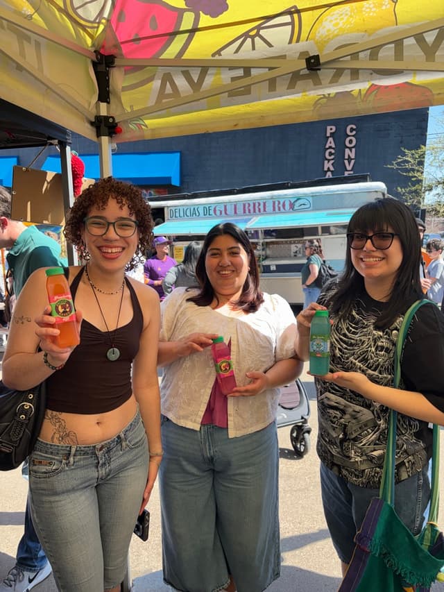 Froot Kaves customers at the market